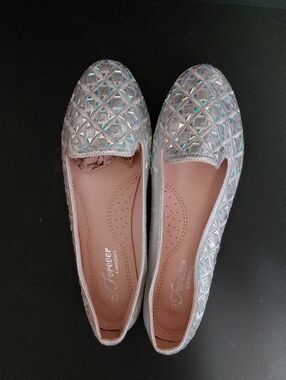 Forever Comfort Iridescent Quilted Slip-On Flats - Pink